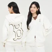 【MLB】背後大Logo拉鍊連帽外套 波士頓紅襪隊(3ATRB0544-43CRS)