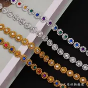 【臺灣出貨】金庫裝飾折塔珠鏈鏈條七彩金銀排珠水果紙盒捆邊塑料彩珠小梅花