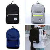 Herschel Supply Pop Quiz 深藍 藍色 帆布 皮革 筆電夾層 大學 書包 筆電 背包 後背包 現貨