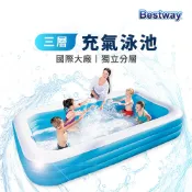 【DAYOU】Bestway 三環充氣泳池 充氣游泳池 充氣泳池 家庭戲水池 305x183x56cm D0000054