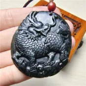 墨玉麒麟吊墜藥王石神獸項鍊蛇紋玉吊飾新款