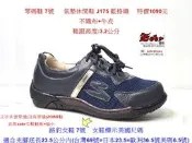 零碼鞋 7號 Zobr 路豹 牛皮氣墊休閒鞋 J175 藍格織 (J系列) 特價1090元 不織布+牛皮  #路豹