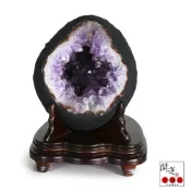 商品名稱:【開運方程式】紫烏拉圭心型開口笑錢袋子紫水晶洞AGU551( 紫晶洞3.5公斤 風水開運擺設)