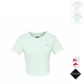  【FILA】女性 短袖 萊卡彈性 短版圓領T恤-淺綠 5TEZ-1607-LN