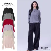(店+)【PROGA】PRG25024 100%純Cashmere喀什米爾羊絨 小立領針織長袖毛衣女 標準款6色 柔軟