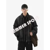 【SUMMER】 美式復古 毛邊造型 牛仔外套 水洗 刷舊 古著 復古外套 牛仔 外套 寬鬆外套 boxy外套