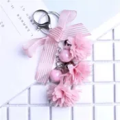 [台灣現貨]韓版 吊飾 布藝 飾品 鑰匙圈 鑰匙扣 婚禮小物 二次進場 姊妹禮 批發 金屬合金 蝴蝶布藝花