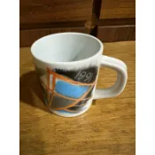 丹麥製 皇家哥本哈根小馬克杯 1991 橘色線條