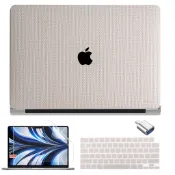 編織/荔枝紋理保護殼 適用於MacBook Air 13.6 Pro 13 14英寸 M4 M2 M3晶片外殼帶注音鍵盤