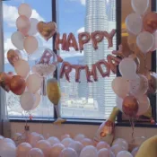\現貨秒出/Happy birthday字母氣球玫瑰金黑色、金色、銀色、彩虹色、淺粉、淺藍、深藍、紅色、多巴胺、啤酒氣球