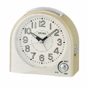 大高雄鐘錶城 seiko SK037 精工鐘 (QHE170G) 可調式音量夜光效果半圓形小鬧鐘(米色)/11.5*11.8*5.6 cm｜樂天領券現折★全館特惠中★指定刷卡回饋10%