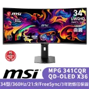 【蝦皮直營】MSI微星 MPG 341CQR QD-OLED X36 34型 360Hz 1800R曲面電競螢幕廠商直送
