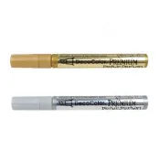 【MBS 萬事捷】2.0mm 斜頭油漆筆 亮金色、亮銀色 12支/盒 350-S