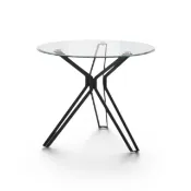 克洛斯 現代幾何 透視 玻璃圓桌 3尺 Cross Table (小坪數餐桌/咖啡洽談桌/商空首選) TBB003