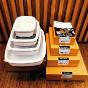 (店+)【FUJIHORO 富士琺瑯】富士 附塑膠蓋 日本經典白保鮮盒淺型M交換禮物 聖誕禮物 可直火加熱 烤箱 烤盤 (平行輸入)