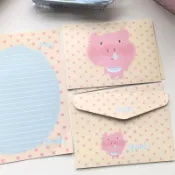 【空白加厚 手帳】ins風愛心小豬信封信紙學生生日禮物祝福賀卡高顏值浪漫手寫信件 信袋 手作信封 明信片信封