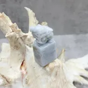 翡翠印章 A貨 緬甸翡翠 紫玉 招財神獸貔貅 玉璽 印鑑 紙鎮