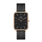 【Daniel Wellington】DW 手錶  Quadro  Ashfield  29x36.5mm 經典黑麥穗式金屬編織大方錶(DW00100467)