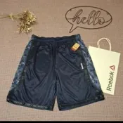 全新 現貨美國 Reebok 型男 字母印花 鬆緊腰抽繩 運動 休閒 藍色短褲 大尺碼短褲 男運動短褲 男短褲 XL