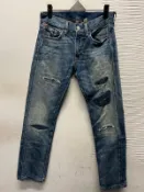 RALPH LAUREN支線 DENIM & SUPPLY 破壞加工SLIM牛仔褲 直筒褲 W28腰#1302
