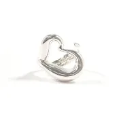 【日本直送 二手美品】8 號 蒂芙尼 TIFFANY&Co. 戒指 Open Heart Elsa Peretti 925 純銀 飾品