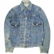 【DOKODEMO】二手 Levi's 50 年代 507XX 牛仔夾克，雙面標籤，大 E，甚至還有 V，背面印有 17，第二版，靛藍色，牛仔夾克，特別版，1950 年代復古外套