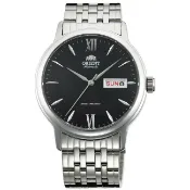 大高雄鐘錶城 ORIENT 東方錶 Classic Design系列 SAA05003B 簡約風時尚藍寶石機械錶 鋼帶款 黑色 40mm｜樂天領券現折★全館特惠中★指定刷卡回饋10%