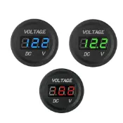 (店+)【SLO】 電壓表 (12V-24V 防水 數位 崁入式 圓形電壓表 LED 機車 汽車 崁入 電壓錶 防水電壓表 圓形電壓表 )