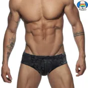 PriderWear【台灣出貨】UXH扶桑花印花男士三角泳褲貼身歐美時尚沙灘速幹三角泳衣男