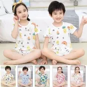 【Kori Deer 可莉鹿】兒童純棉透氣網眼短袖兩件式家居服套裝(睡衣睡褲男童女童短褲洞洞衣)