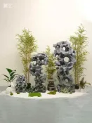 協貿國際日用品生活6館 美空仿真造景石成品窟窿石戶外假山石庭院微景觀盆景擺件假太湖石