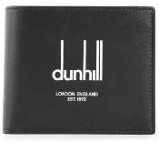 Dunhill Legacy 大 LOGO 標誌牛皮8卡短夾(黑色).特價.
