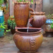 多肉盆 多肉花盆 紫砂花盆 無洞花盆 紫砂盆 復古手工陶盆流水擺件古法養魚庭院造景陶瓷水缸瀑布水培無孔ellen0128