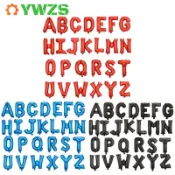 16 英寸充氣箔氣球 A-Z 字母套裝生日快樂裝飾用品,婚禮情人節和兒童聖誕派對黑色紅色字母氣球裝飾配件