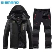 【可開發票】Shimano新款彈力面料釣魚套裝 防水 防寒 防風 加絨釣魚服 釣魚外套 釣魚褲 釣魚服套裝四季衝鋒衣【满