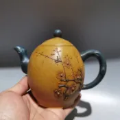 【木木美】正宗宜興紫砂壺窯變梅花壺底款周桂珍手工製作原礦段泥家用收藏壺