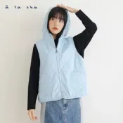 a la sha 全新吊牌Logo壓紋鋪棉背心/外套藍色S