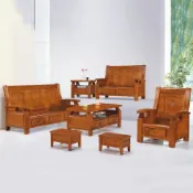  MUNA 家居 3615型柚木色實木組椅/全組/1+2+3+大小茶几(沙發 實木沙發 整組沙發)