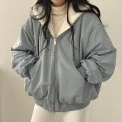 【D.studio】韓版兩面穿復古色系寬鬆加厚毛毛外套(外套 連帽外套 大衣 上衣 女裝 衣服  J183)