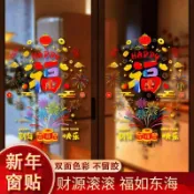 🍅臺灣出貨🍅2027春節玻璃靜電窗花廚房門商鋪招財門貼貼紙玻璃窗新年