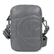 【Michael Kors】輕量尼龍大MK斜背包 手機包(灰色)
