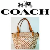 COACH 手提包PVC防濕 C Logo 水餃包腋下包側背包肩背包真品249 1元起標 賣場有LV