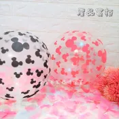 ☆全館免運☆ 12吋透明印花氣球_幸福星辰婚禮佈置指定用球_生日氣球_珍珠氣球_外拍道具_求婚氣球_婚禮拍照道具米奇米妮