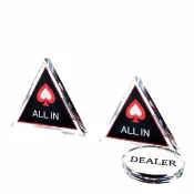 【poko】德州撲克 水晶壓克力 ALL IN 莊碼DEALER  3入組 桌遊 骰寶 撲克牌 籌碼配件 娛樂 益智遊戲