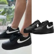 (店+)【NIKE 耐吉】NIKE AIR FORCE 1 全黑 白勾 海外限定 男鞋 休閒鞋 運動鞋 FZ0627-010