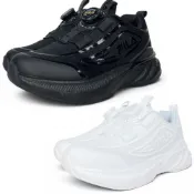(店+)【FILA】Fila 全黑全白運動鞋 白色黑色旋鈕鞋 男童女童 學生鞋 球鞋 矯正鞋 康特杯 旋鈕鞋 全新正品