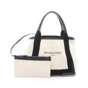 【DOKODEMO】【二手】巴黎世家 (Balenciaga ) BALENCIAGA皮革托特包 海軍藍 Cabas S 碼 339933NATURAL/黑色帆布皮革 海軍藍 Cabas S 碼 女士 二手 B