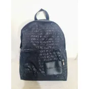 《Calvin klein Jeans》CK美國帶回全新正品！！黑色滿版字樣logo重磅帆布後背包/筆電包（附購證）D