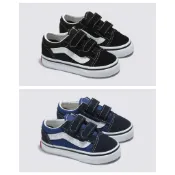 【歐麥OMAI】VANS OLD SKOOL V Kids Shoes 童鞋 魔鬼氈 經典黑 海軍藍