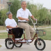 雅士弟新款學生成人中老年三輪車自行車購物框三輪可接送孩子三輪